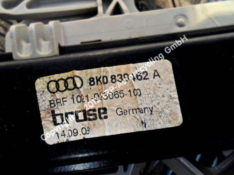 Audi A4 8K 8K0839462A Fensterheber Tür hinten rechts BJ2009